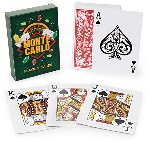 Brybelly Monte Carlo Poker Decks | Spezialisierte Spielkarten für professionelle Spielerlebnisse | Casino-Qualität Leinen-beschichtetes Handwerk ermöglicht glattere Angebote und Premium-Gefühl