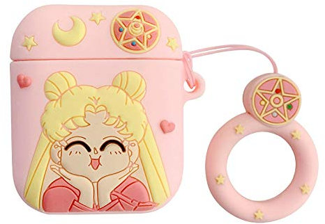 ALTcompluser Anime Sailor Moon Airpods Case, Schutzhülle aus Silikon AirPods Hülle Zubehör für AirPods 1&2 Aufladen Case(Tsukino Usagi)