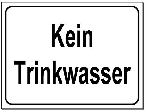 Kein Trinkwasser-Schild-Aluminium Verbund-200 x 150 x 2 mm-Warnschild-Hinweisschild-Türschild (1302-20 x 15 cm mit Löcher)