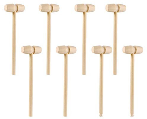 6 Stück Mini Holzhammer Hammer, Mini Holzhammer für Schokolade, Hammer Spielzeug Holzhammer Pochen Spielzeug Lernspielzeug für Jungen Und Mädchen