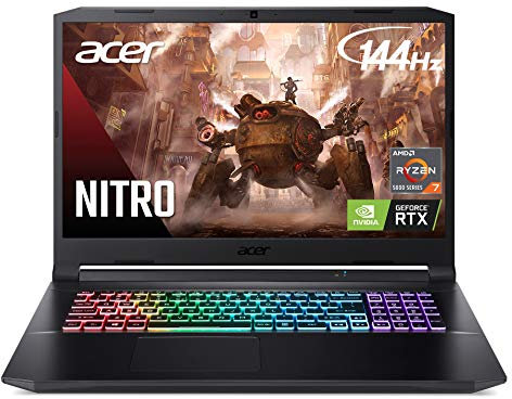 Acer Nitro 5 AN517-41-R0RZ Gaming Laptop, AMD Ryzen 7 5800H (8-Core) | NVIDIA GeForce RTX 3060 Laptop GPU | 17.3 FHD 144Hz IPS Display | 16GB DDR4 | 1TB NVMe SSD | WiFi 6 | RGB Backlit Keyboard