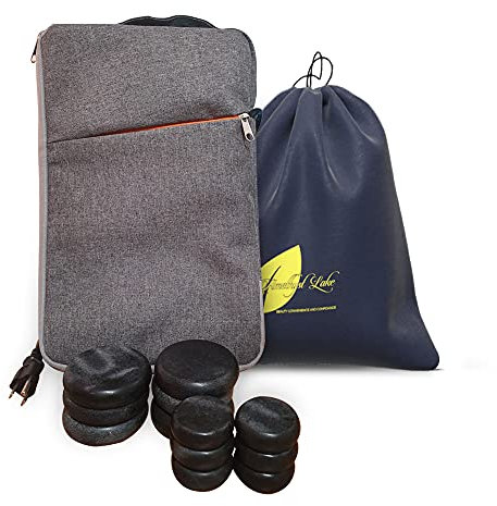 Massage Stone Heater Small Portable Bag, hot rocks massage stones with heater kit for Relax Muscles gives you a Natural Stress free Massage, Hot rocks massage stones with heating bag.