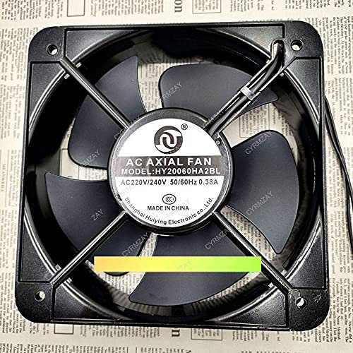 CYRMZAY Ventilador Compatible para AC AXIAL Ventilador HY20060HA2BL 220V 0.38A 2-Wire 20CM 20060 cooling Ventilador