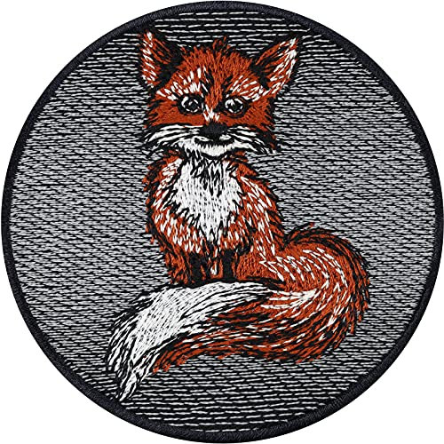 FUCHS Applikation Aufnäher Wetterfester Aufkleber Gesticktes Bügelbild Aufbügler Naturfreunde Fox Patch Umweltschutz Klimaschutz Naturfreunde Jeans Flicken zum annähen/aufbügeln | 80x80mm