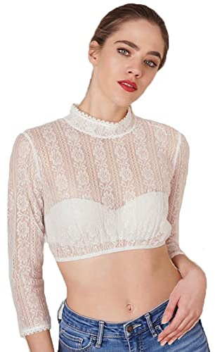 Krüger Madl Damen Trachtenbluse Ecru 34