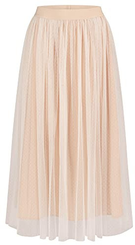 ApartFashion Damen Mesh-Rock Rock, Creme-apricot, 38 EU