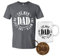 MIMUSELINA | Pack Regalos Dia del Padre | Camiseta Gris Dad + Taza de Desayuno para Papá + Llavero | Regalo Ideal y Original Taza Papa para el Día del Padre | Regalo Padres Primerizos (Talla L)