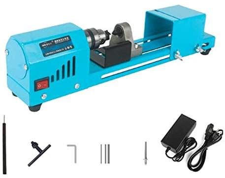 PAKLIF 150W Mini Tour Perles Machine Miniature Bouddha Perle Tour Bricolage Travail du Bois Bouddha Perle Tour Machine perceuse Outil Rotatif 12V/24V
