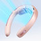 JISULIFE Neck Fan Pro, 100 Speeds Bladeless, Portable Stepless Knob, LED Display, 5000mAh Rechargeable Personal, Mini Hands Free, USB Battery Operated Wearable Fan-Pink