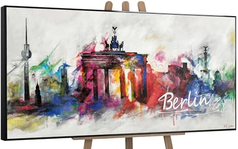 YS-Art Abstrakt Design Acrylbild auf Leinwand Berlin Hauptstadt bunt