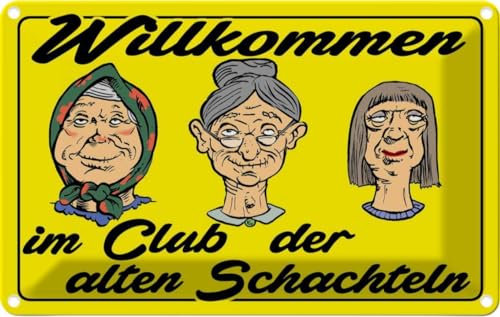 vianmo Blechschild 20x30 cm Opa Oma Spruch Zitat Club der alten Schachteln Deko Geschenk Metall Schild
