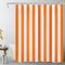 LB Orange und Weiß gestreift Duschvorhang 150x180cm Einfache geometrische Kunst Antischimmel Wasserdicht Badezimmer Vorhänge, Minimalist Kurz Polyester Stoff Bad Vorhang mit Haken