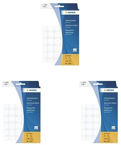 Etiketten Herma 2250 19mm weiß (Packung mit 3)
