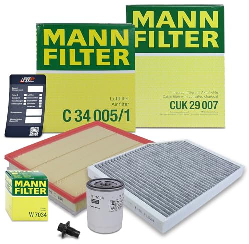 MANN-FILTER Inspektionspaket Filterset 1x Ölfilter, 1x Luftfilter, 1x Innenraumfilter (Aktivkohlefilter) Kompatibel mit FORD TOURNEO CUSTOM, TRANSIT V363