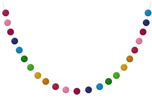 Weihnachtsbaumspitzen, Weihnachts-Filzkugel-Girlande, Bunte Wollbommel, Partybaum, DIY, Hängedekoration, 2 m