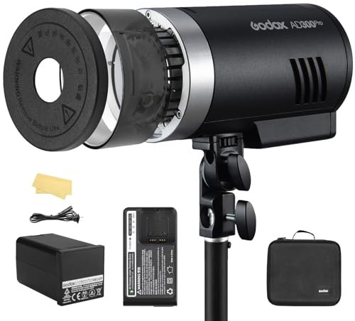 Godox AD300Pro 320 Full Power TTL Luce Flash Monolight Flash extérieur con batteria 2600mAh 1/8000 HSS per fotocamera Canon Nikon Sony Fuji Olympus Pentax
