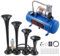 VEVOR Kit de Klaxon 4 Trompettes 150 dB Klaxon de Voiture avec Compresseur d'Air 90-120 psi Réservoir d'Air 6 L Avertisseur Sonore Pneumatique Universel pour Tout Véhicules 12 V Trains Bateaux Auto