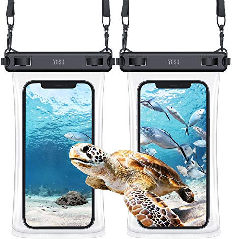 YOSH TPU Waterproof Phone Pouch with Wider Lanyard, 2-Pack Waterproof Phone Case Dry Bag for Beach for iPhone 16 15 14 Plus 13 12 11 Pro Max, Samsung S24 S23 S22 Ultra, Xiamo 14 Ultra up to 7.5