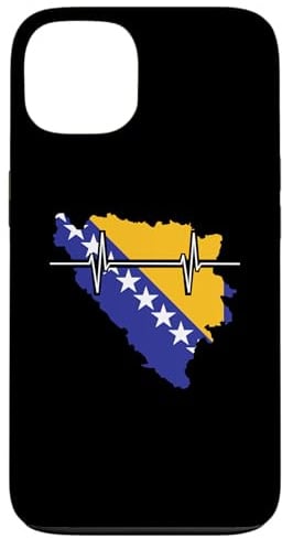 Bosnien Karte mit Herzschlag Vintage Flagge Bosnien Hülle für iPhone 13