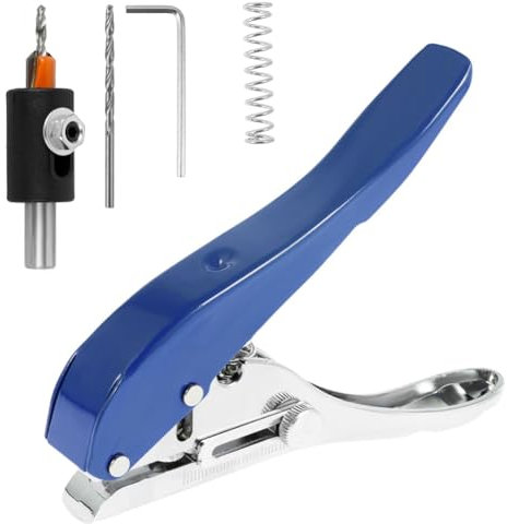 Qezodsx Pince Perforatrice en Métal 8 Mm, Outil de Perforation pour Feuille de Plastique, Papier Photo, PVC ABS, Ouvre-Trou de Clou