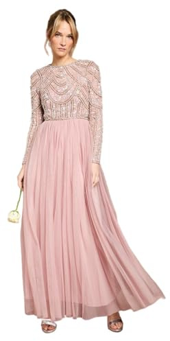 Coast Honoured Long Sleeve Sequin Bodice Tulle Skirt Maxi Bridesmaid Dress