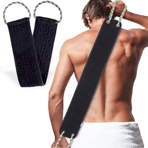 NJCXOLA Gratte dos, Gommage du dos pour la douche, brosse dos douche, Gant de toilette exfoliant double face avec poignées, gants de toilette, Dos Épurateur Exfoliant Massage(Bleu)