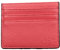 LEIDJGUN Kartenhalter mit mehreren Schlitzen, Kartenhalter, PU-Leder, Geldfach, einfarbig, Kreditkarte, rosa / rot