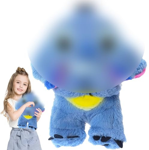 Axingqiwu S-titch Kuscheltier mit Herzschlag S-titch Atmender Plüsh Spielzeug Einschlafhilfe Schlummer Otter (Blau)