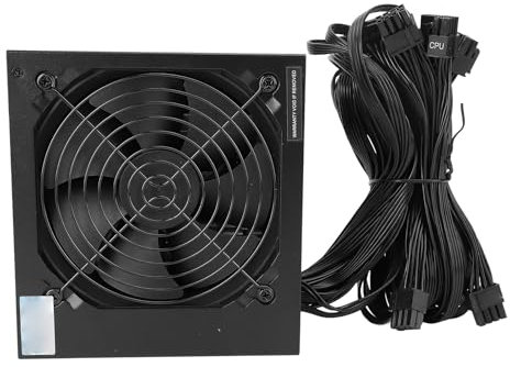 ASHATA Fuente de Alimentación ATX de 700W con Ventilador Negro de 120 Mm, Plataforma Dual de Núcleo para la Fuente de Alimentación Continua del para el Escritorio ATX Case Case
