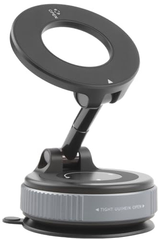 Magnetische Auto Handyhalterung für MagSafe, Saugnapf Handy Halterung mit Saugnapf 360° Drehbare & Faltbare, Magnet KFZ Handy Halterung für Windschutzscheibe/Glas/Jede Glatte Oberfläche, Schwarz
