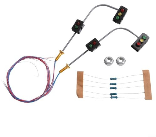 Spur N 2 x Ampeln mit LEDs für Fußgängerüberwege in Modelllandschaft