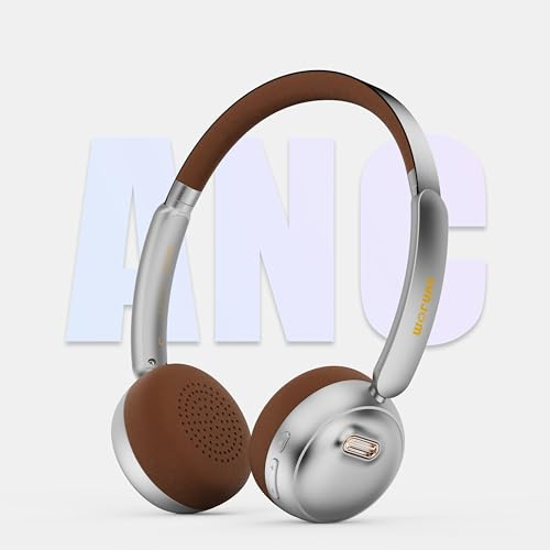SUNJOM Sirius 120H ANC Over-Ear-Kopfhörer – Kabellose Bluetooth-Kopfhörer mit Rauschunterdrückung, Mikrofon, Transparenzmodus, Leicht für Reisen, Fitnessstudio, Arbeit (Silber)
