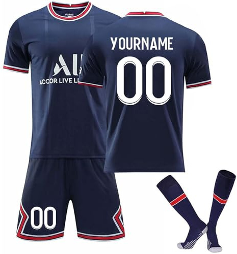 Generisch Personalisiert Paris Fußball Trikot 3 Teiliges mit Namen Nummern, Football Trikot Kinder Erwachsene, Bequem Leicht Trikot Atmungsaktiv Trainingsanzug Fantrikot