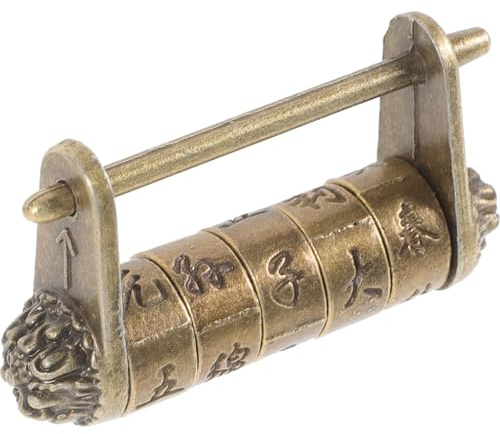 CLISPEED Metallschloss Installieren und Praktisch aus Zinklegierung Vintage im Chinesischen Stil Kleines Passwortschloss für Schubladen und Möbel