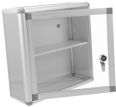 Anneome Wandmontierter Abschließbarer Medikamentenschrank aus Aluminium Mehrschichtiger Verbandskasten mit Großem Fassungsvermögen für Haushalt Büro und Erste hilfe aufbewahrung Sichere