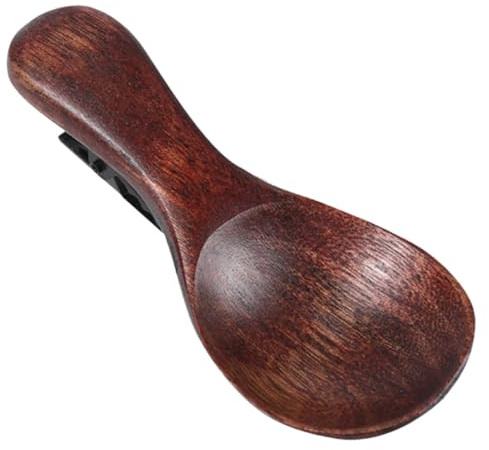 Spoon Shape Hair Barrette Wooden Coffee Clip for Styling | Wood and Iron Build, Sturdy Grip with Smooth Texture, Decorating on Bags Random Color