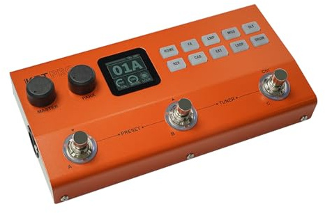 Luocute Multieffektpedal, Gitarreneffektprozessor mit AI Tone Clone, Verstärkersimulator, Drum Machine, OTG-Aufnahme, für E-Bassgitarre