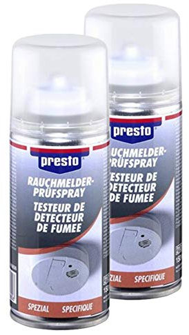 Presto 2X 416606 RAUCHMELDER-PRÜFSPRAY TESTSPRAY RAUCHWARNMELDER 150 ml