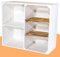 Vinterior Shabby Chic Holzschrank mit 3 Mittelbretter und Trennbrett, weiß/geflammt, Regal, Schrank, Holzregal, Kommode