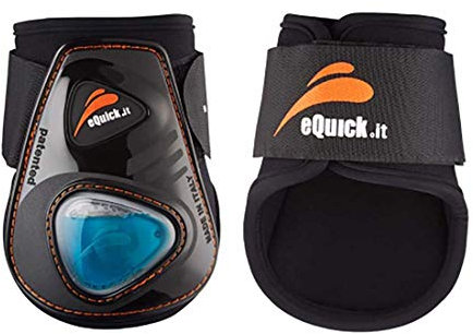 eQuick eShock Velcro Rear Fetlock Boots Large Black