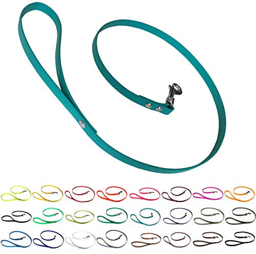 bio-leine Führleine Hundeleine mit Handschlaufe aus Biothane, 19mm breit, schmutz- und wasserabweisend, Leine für Hunde, 2,00 m Türkis