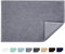 JARITTO Badematte rutschfest Badvorleger Mit Chenille Mikrofaser Badezimmerteppich Saugfähig Weich Maschinenwaschbar für Dusche Toilette 50 x 80 cm (Grau)