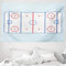 ABAKUHAUS Eishockey Wandteppich und Tagesdecke, Grafik-Feld Kontur aus Weiches Mikrofaser Stoff Waschbar ohne Verblassen Digitaldruck, 230 x 140 cm, Hellblau Blau Rot
