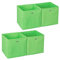 4 x Aufbewahrungsbox Stoff, quadratisch, Aufbewahrung für Regal, Stoffbox in Würfelform, HxBxT: 30 x 30 x 30 cm, grün