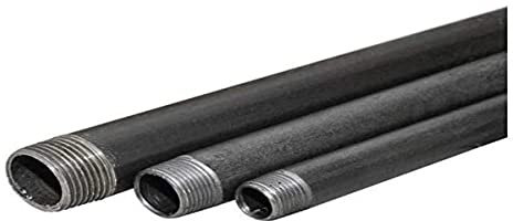 KNM Double raccord de tuyau en fonte malléable noir - Raccord fileté noir 3/4 x 60 cm.