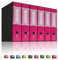 LogicaShop UBOX 6 Raccoglitori ad Anelli A4 Dorso 8 con Custodia Cartone, Formato Commerciale, Registratore con Meccanismo a Leva D, Raccoglitore con Scatola, Faldone Universale (Viola)