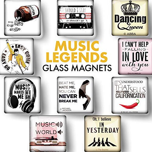 Schöne Magnete für Magnettafel – Magnete mit Musik Sprüche für Magnetwand – Süße Kühlschrankmagnete – Mini Magnete für Whiteboard – Kühlschrankmagnete Kinder für Glasmagnettafel – 10 Stück