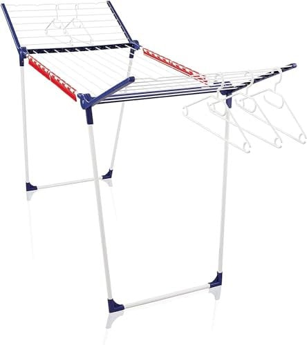 Leifheit Séchoir à linge Pegasus 200 Solid, séchoir sur pied grande surface d'étendage, étendoir à linge à ailes solide, longueur de séchage 20 m, 5 cintres et 4 supports petit linge