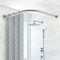 Asta Tenda Doccia Curva,201 in Acciaio Inox a Parete,Foratura a Forma di L O Senza Foratura,Regolabile Estensibile,Bagno Bathtub Bastone Tenda Doccia Angolare,70~90 X 70~90 cm