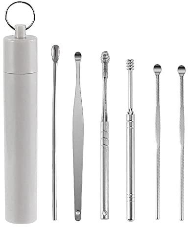 YZDKJ 2Sets Ohrwachs Picker Edelstahl Spirale Ohrstocher Wachs Remover Kürette Earkick Cleaner Löffel Ohrpflege Werkzeuge mit Kasten (Color : Plastic Tube)